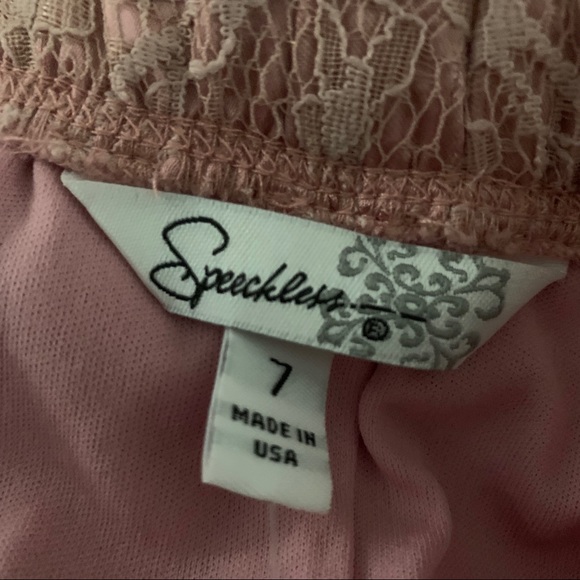 Strapless Peach-Pink Juniors size 7 lace DRESS NWT - Picture 7 of 10